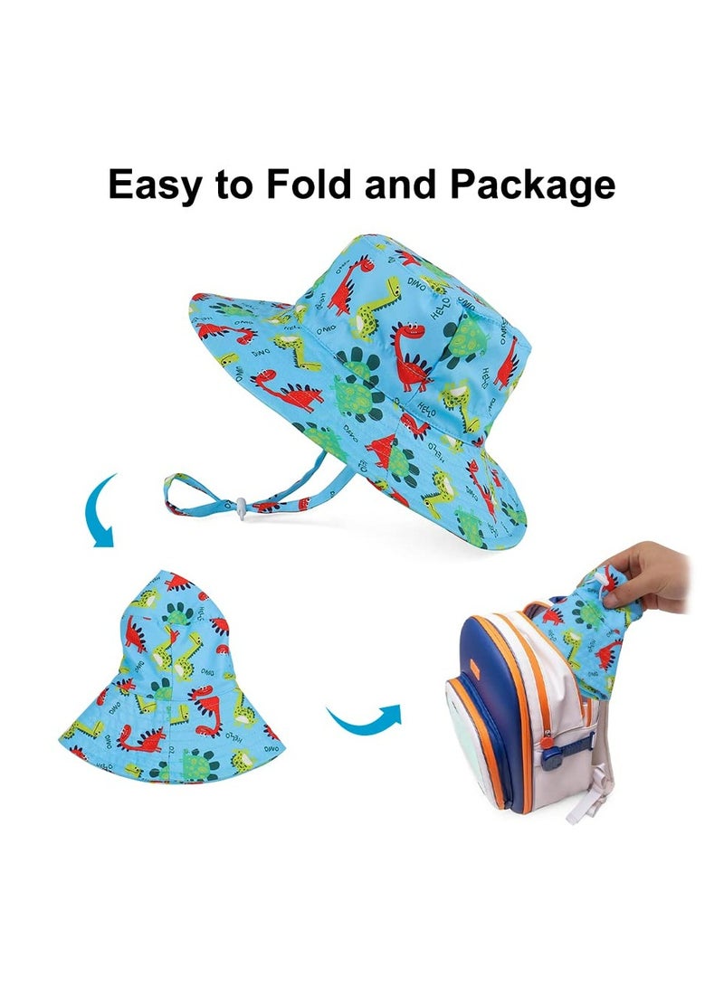 CMGTYYD. قبعة شمس صيفية للأطفال الصغار، بتصميم دلو، بحافة واسعة، مناسبة للسباحة في الهواء الطلق، والشاطئ، والمسبح، وقابلة للتعديل (صغيرة). - Image 4