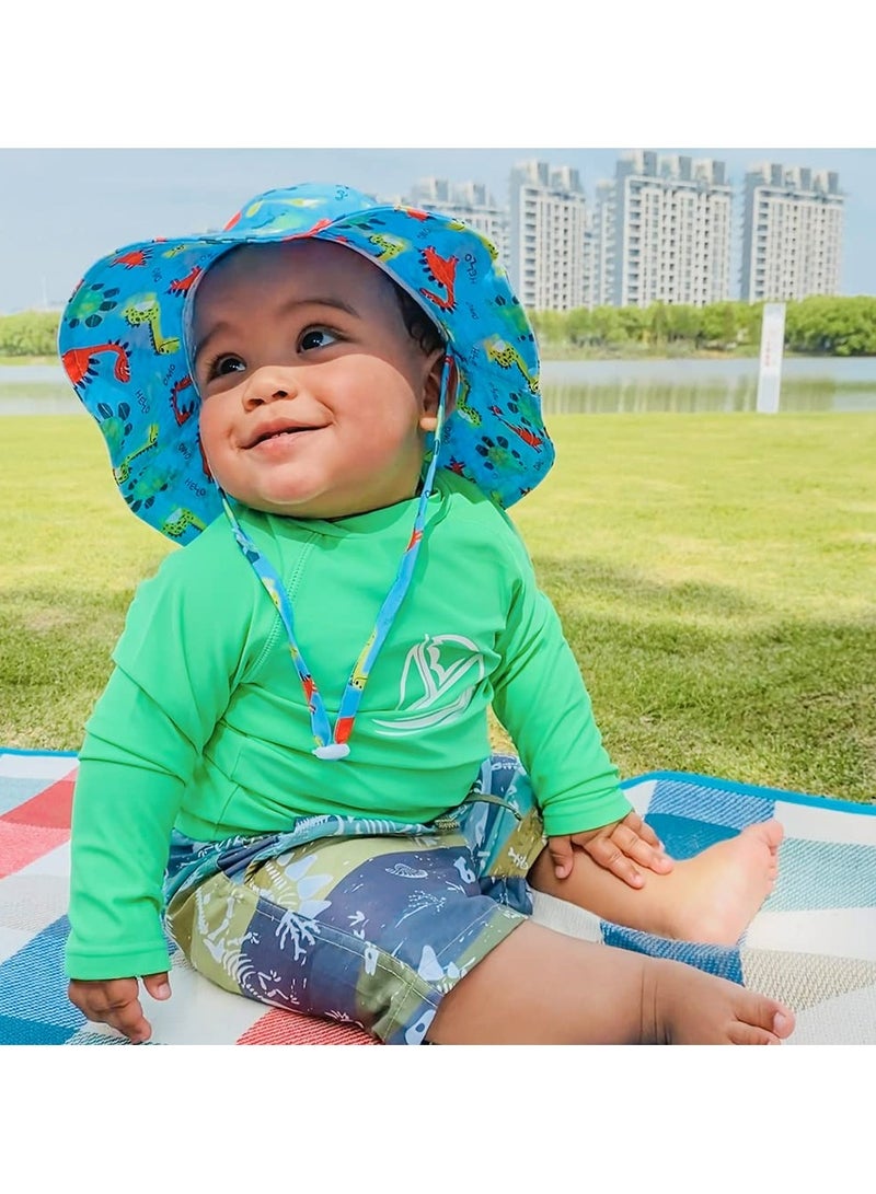 CMGTYYD. قبعة شمس صيفية للأطفال الصغار، بتصميم دلو، بحافة واسعة، مناسبة للسباحة في الهواء الطلق، والشاطئ، والمسبح، وقابلة للتعديل (صغيرة). - Image 5