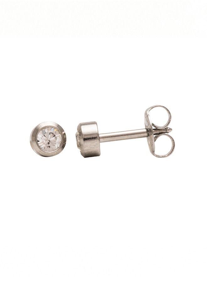 Studex 3MM April – Crystal Bezel Allergy free Stainless Steel Ear Studs - Image 3