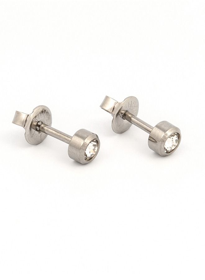 Studex 3MM April – Crystal Bezel Allergy free Stainless Steel Ear Studs - Image 2