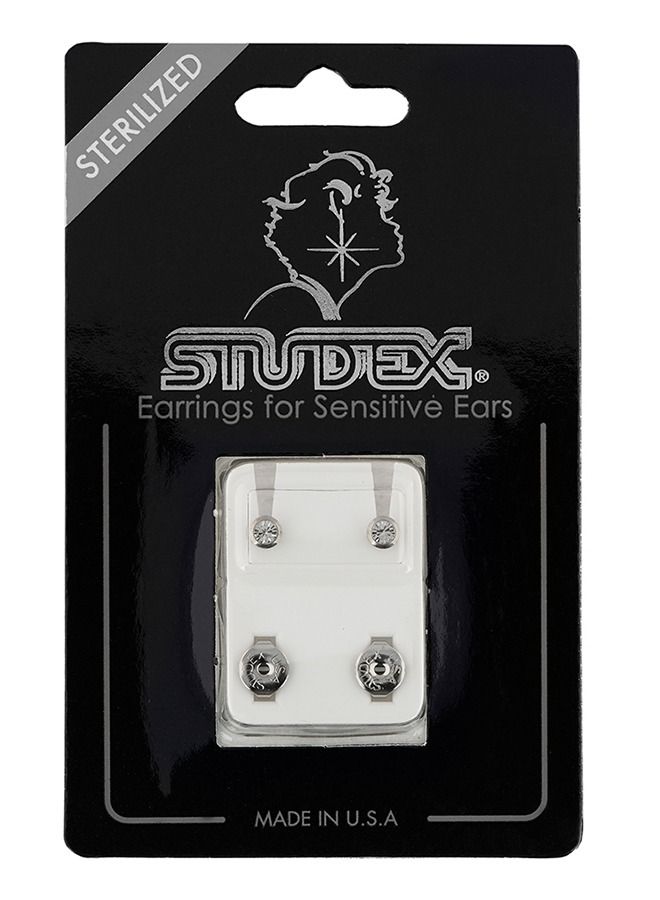 Studex 3MM April – Crystal Bezel Allergy free Stainless Steel Ear Studs - Image 5