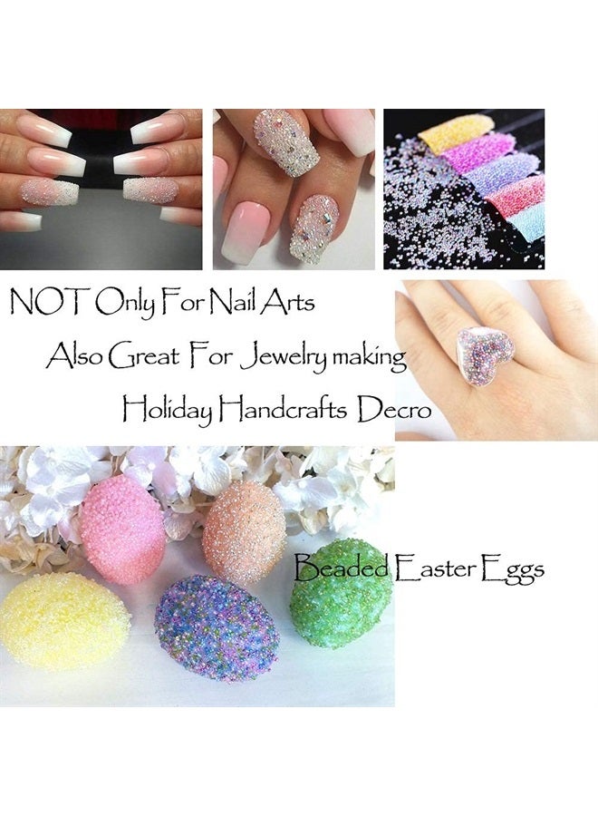 PH PandaHall Pandahall 50g Translucence DIY 3D Caviar Nail Art Decoration Mini Micro Glass Beads for Nail Care No Hole Crystal 0.6-0.8mm X-MRMJ-R038-B02 - Image 3