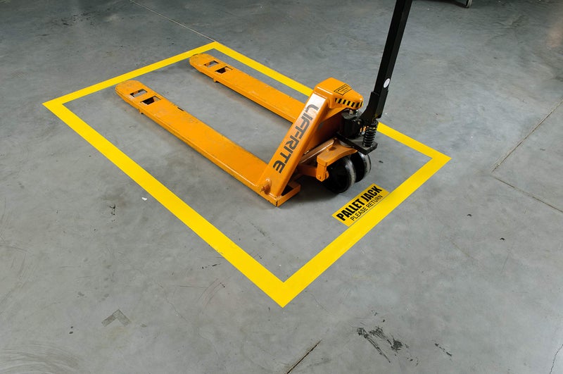 Brady ToughStripe Floor Marking Tape - Yellow, Non-Abrasive Floor Tape - 2" Width, 100' Length for Concrete, Harsh Conditions, Forklift, High Traffic Floors (104312) - Image 2