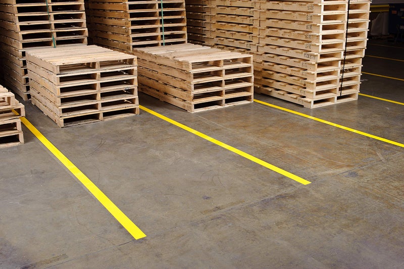 Brady ToughStripe Floor Marking Tape - Yellow, Non-Abrasive Floor Tape - 2" Width, 100' Length for Concrete, Harsh Conditions, Forklift, High Traffic Floors (104312) - Image 3