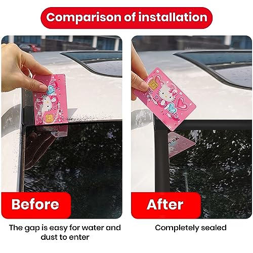 FengleAuto 2PCS Windshield Rubber Seal Car Weather Stripping Trim T Shape Sealing Strip for Car Front Rear Windshield (32.8 Feet) - Image 4