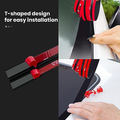 FengleAuto 2PCS Windshield Rubber Seal Car Weather Stripping Trim T Shape Sealing Strip for Car Front Rear Windshield (32.8 Feet) - Image 3