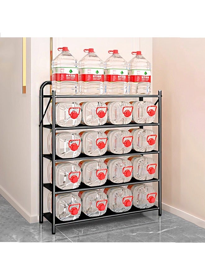 MIXDE 6-Layer Thickened Foldable Shoe Rack Storage Rack, No Assembly Required, Large Capacity Shelves, Heavy Duty Metal Shelving Units for Garage, Kitchen, Basement, Pantry, Entryway, Closet, Bedroom (Black) - Image 5