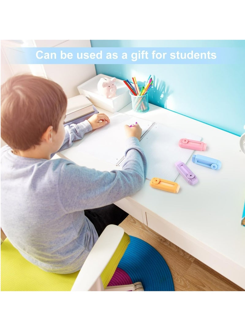 Generic - 5pcs Sliding Retractable Pencil Eraser, Push Pull Eraser with Dynamic Push-Pull Design Expandable Eraser Cute Push Out Up Erasers Office Supply Gift for Students Kids School Shop (color random) - Image 1