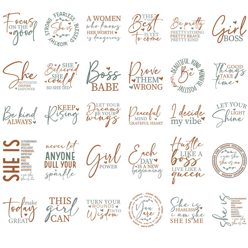 INCOK DTF Transfers Ready to Press - 30 Sheets Positive Quotes Iron on Transfers for T-Shirt Inspirational Iron on Decals Patches DIY Heat Vinyl Stickers for Clothing Pillow Hat Hoodie Bagpack - Image 2