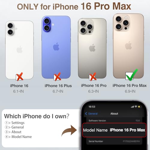 LOHASIC for iPhone 16 Pro Max Leather Case, Slim Luxury Business Classic Shockproof Cover Protective Phone Cases for iPhone 16 ProMax 6.9" 2024, Brown - Image 2