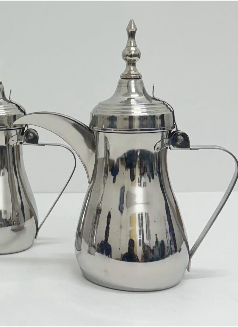 Generic - Handmade Silver Stainless Steel Indian Dallah - Pack of 3 (500 ml, 750 ml, 1000 ml) - Traditional Arabic Coffee Pot - Image 1