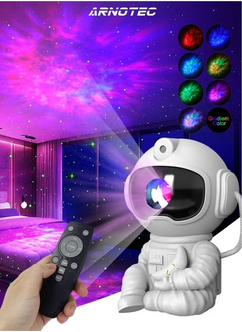 Astronaut Starry Sky Projector Lamp - LED Starry Sky Lamp with Remote Control, 360° Adjustable, Suitable for Bedroom, Kids Room, Party Decoration and Gift