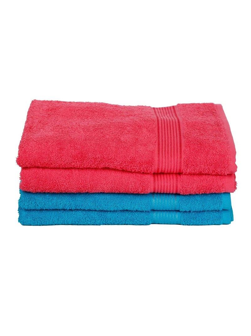 Kopa by Bianca 400 GSM 100% Cotton Soft Terry Towel l 4pc Bath Towel l Bath Towel l Towel for Bath l D`Ross l Pink-Turq - Image 2