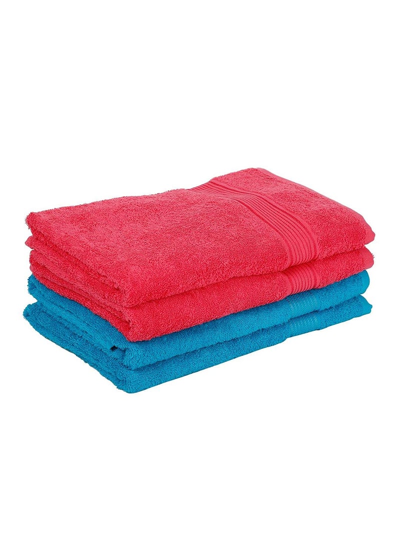 Kopa by Bianca 400 GSM 100% Cotton Soft Terry Towel l 4pc Bath Towel l Bath Towel l Towel for Bath l D`Ross l Pink-Turq - Image 4