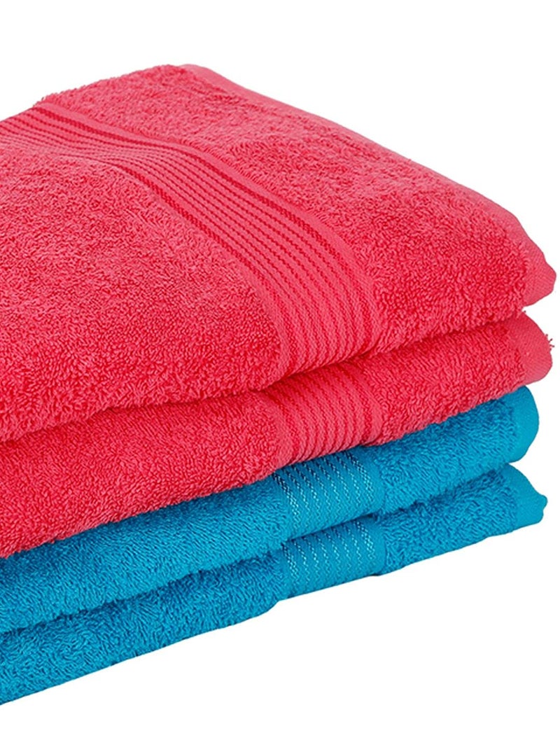 Kopa by Bianca 400 GSM 100% Cotton Soft Terry Towel l 4pc Bath Towel l Bath Towel l Towel for Bath l D`Ross l Pink-Turq - Image 3