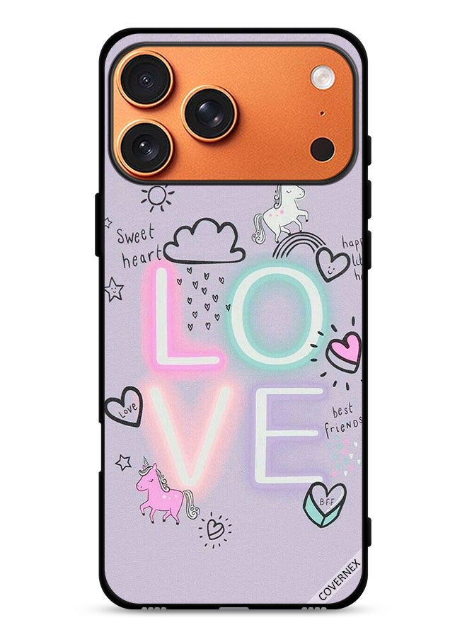 Covernex Apple iPhone 17 Pro Max Protective Case Cover Sweet Heart Love Unicorn - Image 1