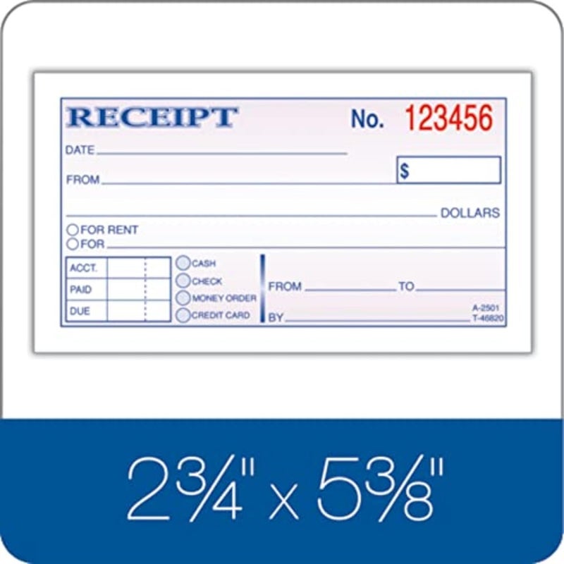 توبس دفتر إيصالات النقود TOPS، جزئين، بدون كربون، 2 5/8 × 5 3/8 بوصة، 50 ورقة، أبيض وأصفر كناري، (46820) - Image 3
