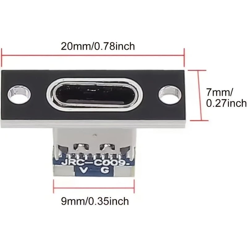 Set Of 10 Type C USB 3.1 Female Connectors 4 Pin Charging Port Screw Fixing Plate For Diy Projects - Image 2
