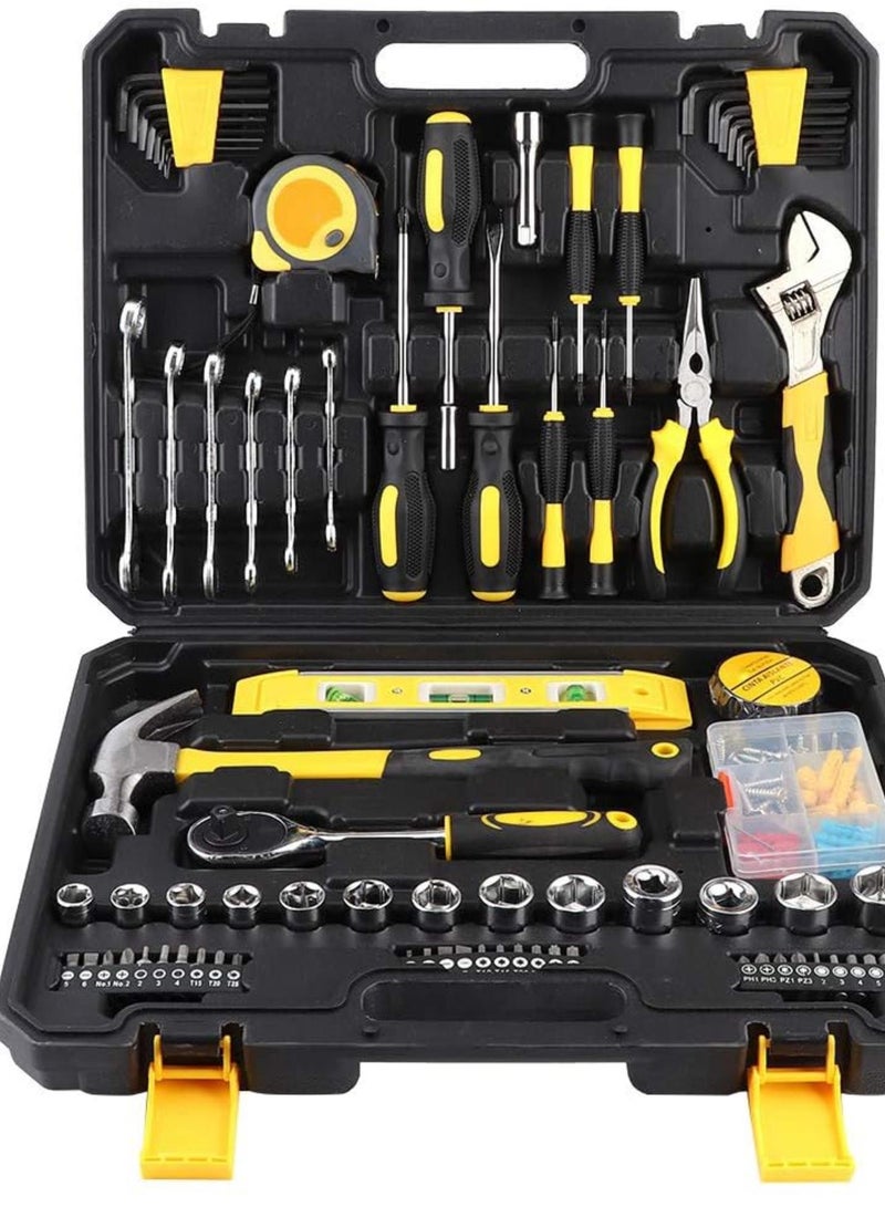 GGOOT 108Pcs Household Tool Set Wrench Screwdriver Hardware Hand Tool Kit for Decoration Maintenance Hardware Assortment Kit Home Repairing Tool Set Repair Hand Tool Set Bag  - Image 1