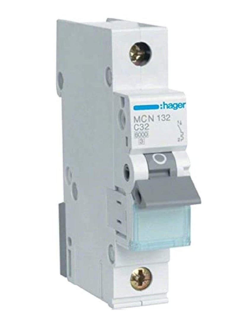 Hager Hager Miniature Circuit Breaker - MCB 1Pole 32A 6kA MCN132 France 