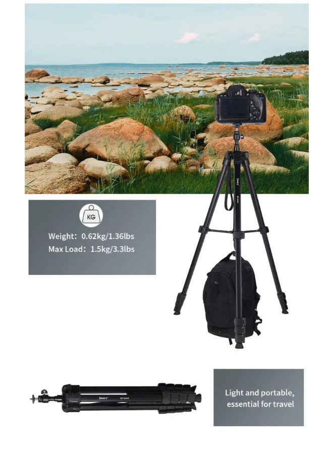 Professional Camera Tripod Stand Lightweight Travel Aluminum Stand Multifunctional Professional Tripod 360° Rotation Tripod Stand Horizontal Rotatable Center Column tripod (KP-2208)