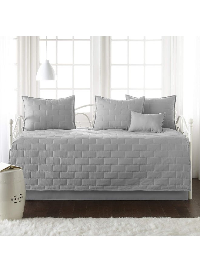 Southshore Fine Living, Inc. Brickyard Collection - Premium Quality, Soft, Wrinkle, Fade, & Stain Resistant, Easy Care, Daybed Cover Set, Twin, Steel Grey  - Image 1