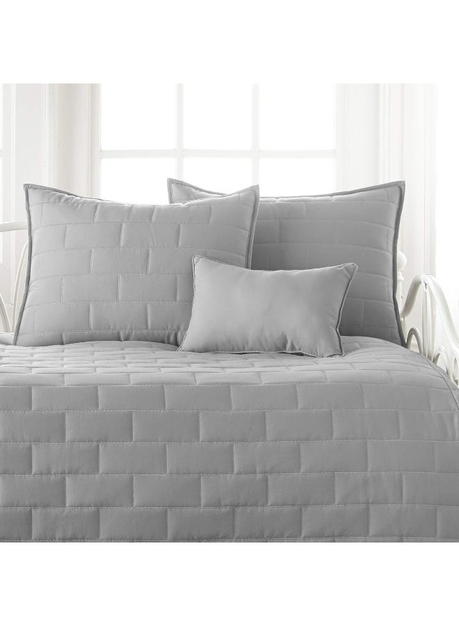 Southshore Fine Living, Inc. Brickyard Collection - Premium Quality, Soft, Wrinkle, Fade, & Stain Resistant, Easy Care, Daybed Cover Set, Twin, Steel Grey  - Image 2