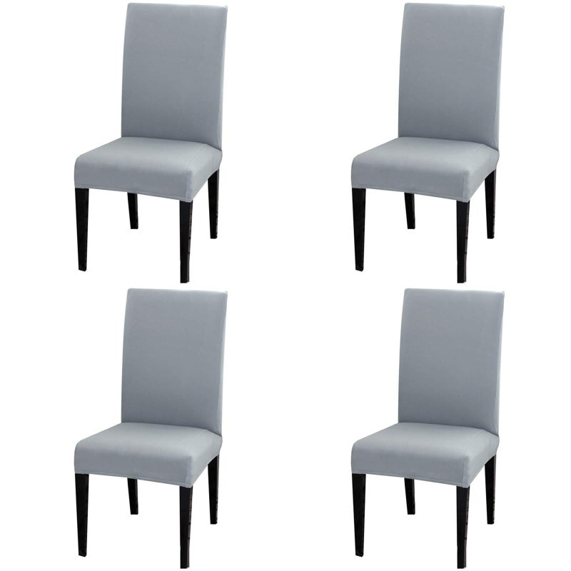 Dimatic 4 Pack Dining Chair Covers Stretch Spandex Removable Washable Protector Chair Slipcovers for Dining Room Kitchen Hotel Grey