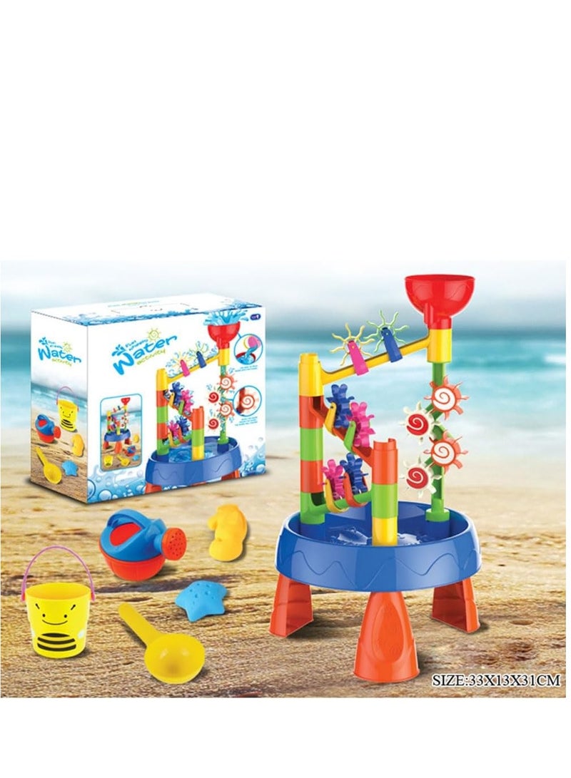 Cool Baby COOLBABY Waterwheel Funnel Beach Table Set Summer Beach Playing Children's Toys,Fun Wheels Water Table Outdoor Toy Water Fun Sand Beach Activity - Image 2
