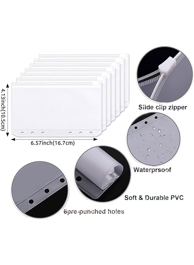 erorex A6 Budget Binder With 12Pcs Zipper Envelopes Gold Foil Budget Card 12 3 Sequin English 21 Labels For Budgeting Small Budget Planner Wallet With Bill Pouches And Expense Budget Sheets Purple  - Image 5