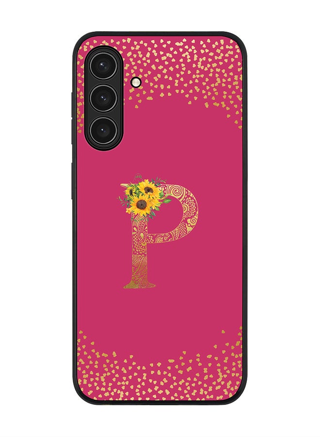 Stylizedd For Samsung Galaxy A17 / A17 4G Case,Slim fit Camera Protection, Shockproof Thin Phone cover  - Custom Floral Monogram - P ( Deep Pink )