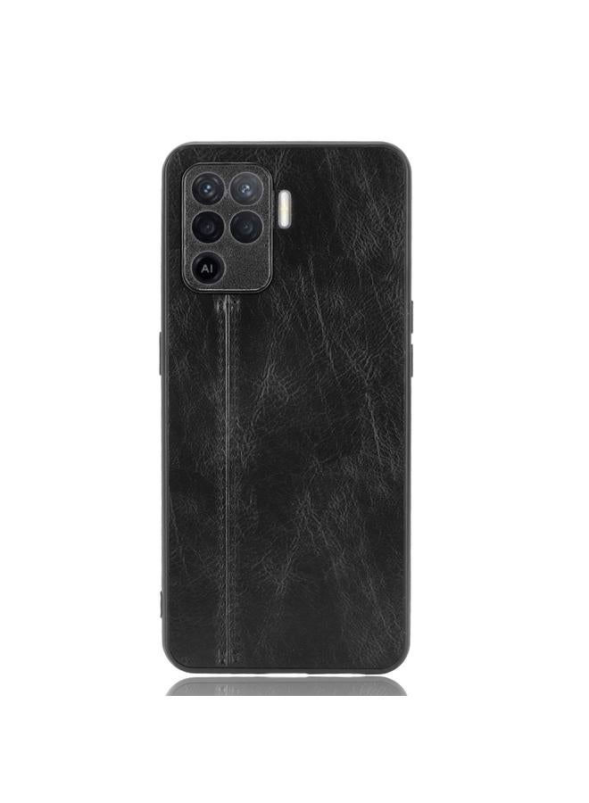 S-TOP Case For OPPO A94 4G/F19 Pro 4G/Reno 5F Shockproof Sewing Cow Pattern Skin PC + PU + TPU Case - Image 2