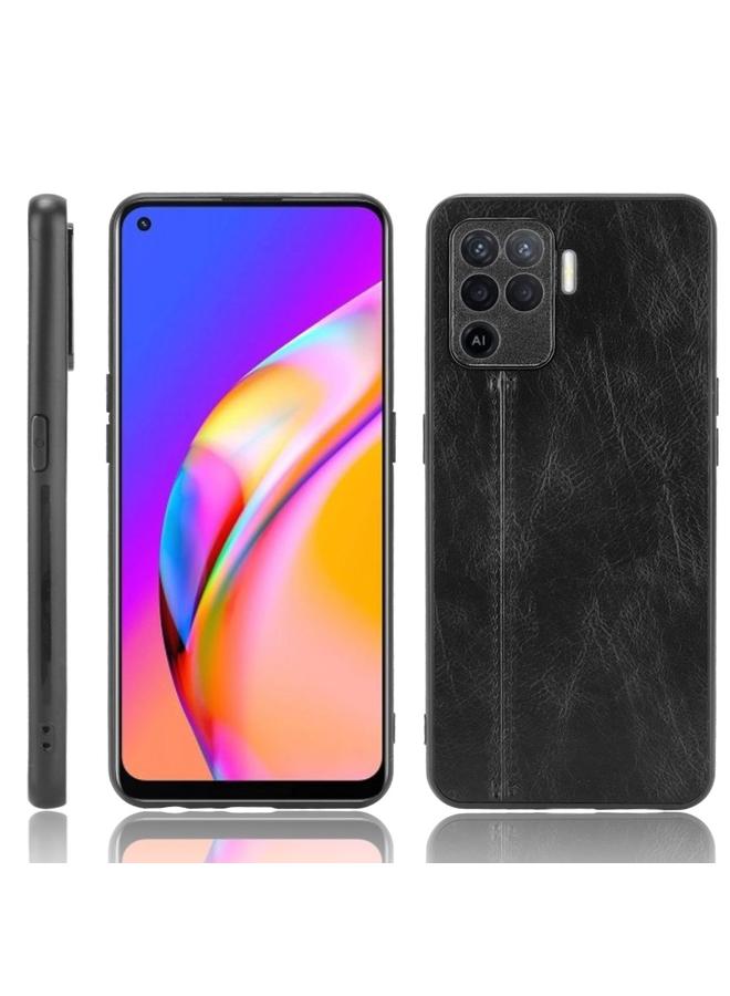 S-TOP Case For OPPO A94 4G/F19 Pro 4G/Reno 5F Shockproof Sewing Cow Pattern Skin PC + PU + TPU Case - Image 1