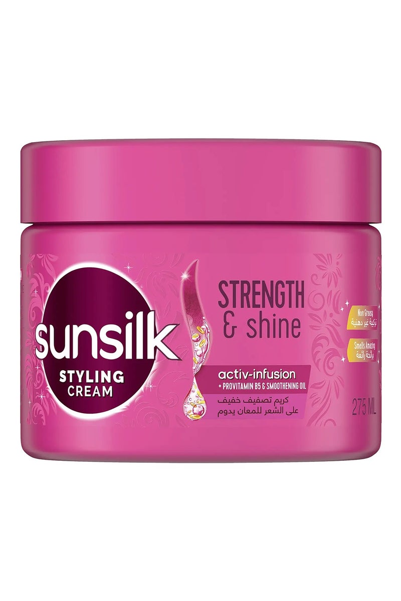 صانسيلك كريم تصفيف الشعر لقوة ولمعان، مع فيتامين B5 النشط وزيت التنعيم، 275 مل - Image 1