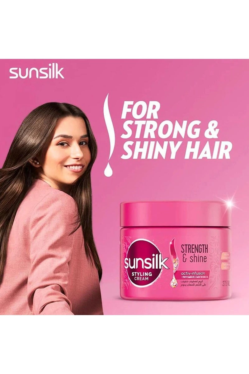 صانسيلك كريم تصفيف الشعر لقوة ولمعان، مع فيتامين B5 النشط وزيت التنعيم، 275 مل - Image 2