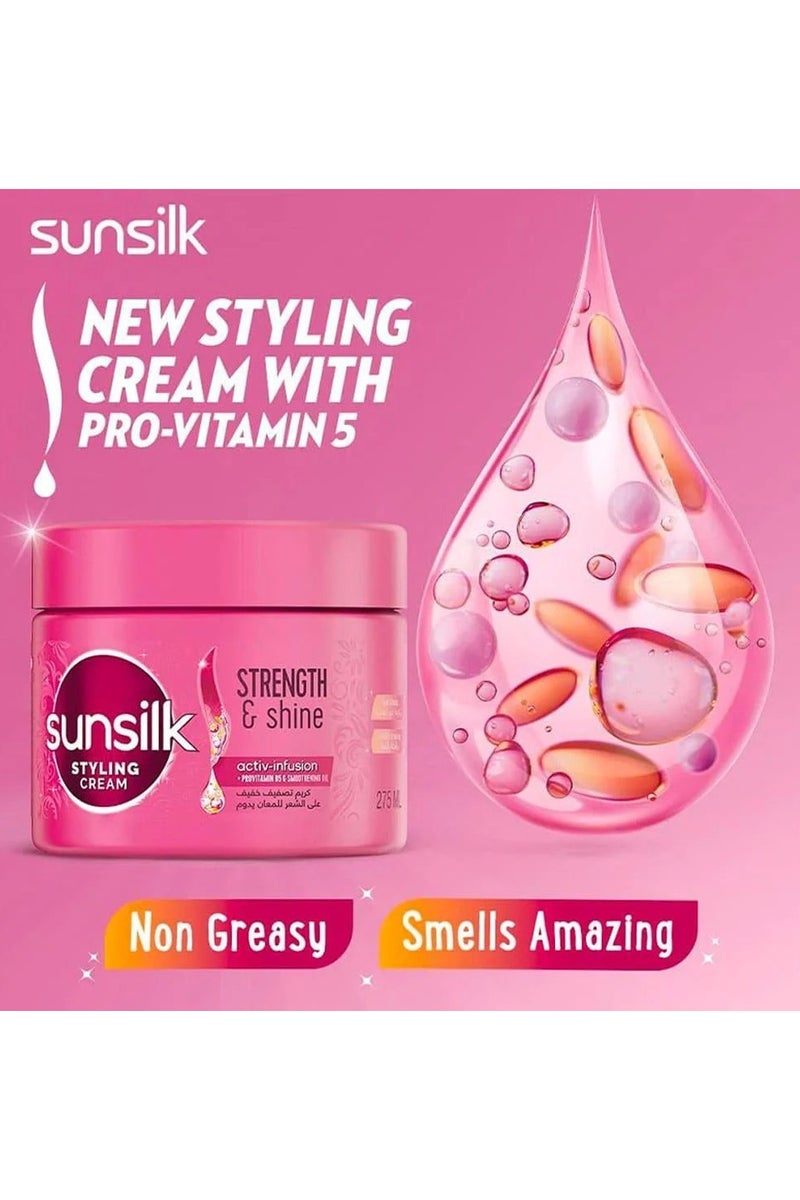 صانسيلك كريم تصفيف الشعر لقوة ولمعان، مع فيتامين B5 النشط وزيت التنعيم، 275 مل - Image 3