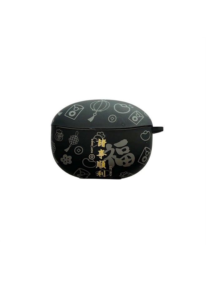 Loquat Applicable VIVO TWS3Pro/3E Wireless Bluetooth Headset Protective Case Cartoon Soft Case TWS4 Headset Case-Color:Silicone Soft Shell - Everything Goes Well-Model:Vivo Tws 3 (protective Case) - Image 1