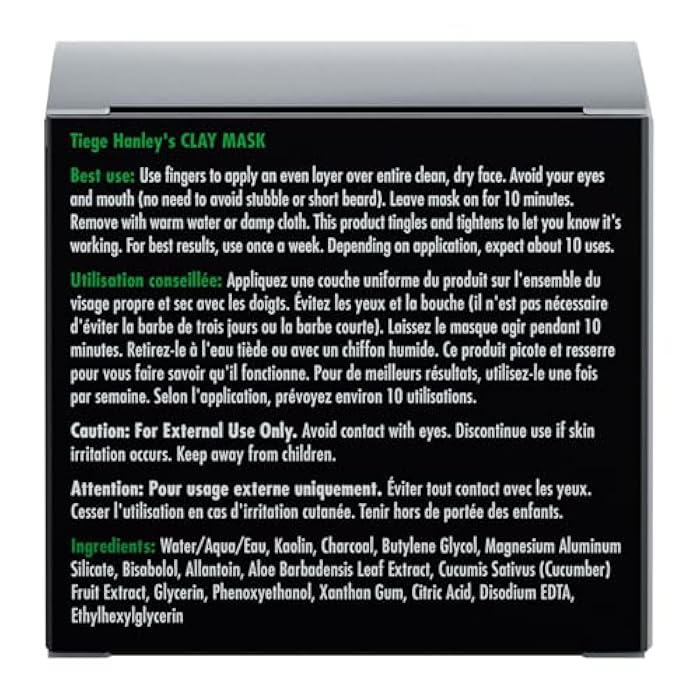 Tiege Hanley Detoxifying Facial Clay Mask for Men, Deep Pore Cleansing Charcoal Face Mask With Natural Kaolin Clay and Aloe, Absorbs Oil & Reduces Appearance of Pores, Men’s Skin Care, 2 Oz - Image 2