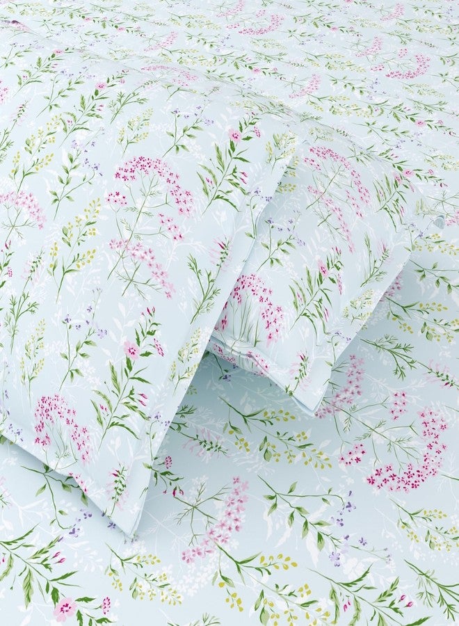 haus & kinder Bedsheet,100% Cotton Double Bed Sheet, 186 TC Pure Cotton Bedsheet for Queen Size Bed, with 2 Pillow Covers, (100 x 90 Inches) - Elegant Blooms - Image 3