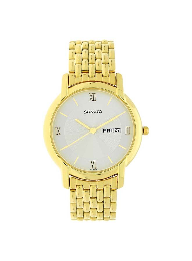 سوناتا ساعة يد أنالوج دائرية من الستانلس ستيل  -  ملم - أصفر - Image 5
