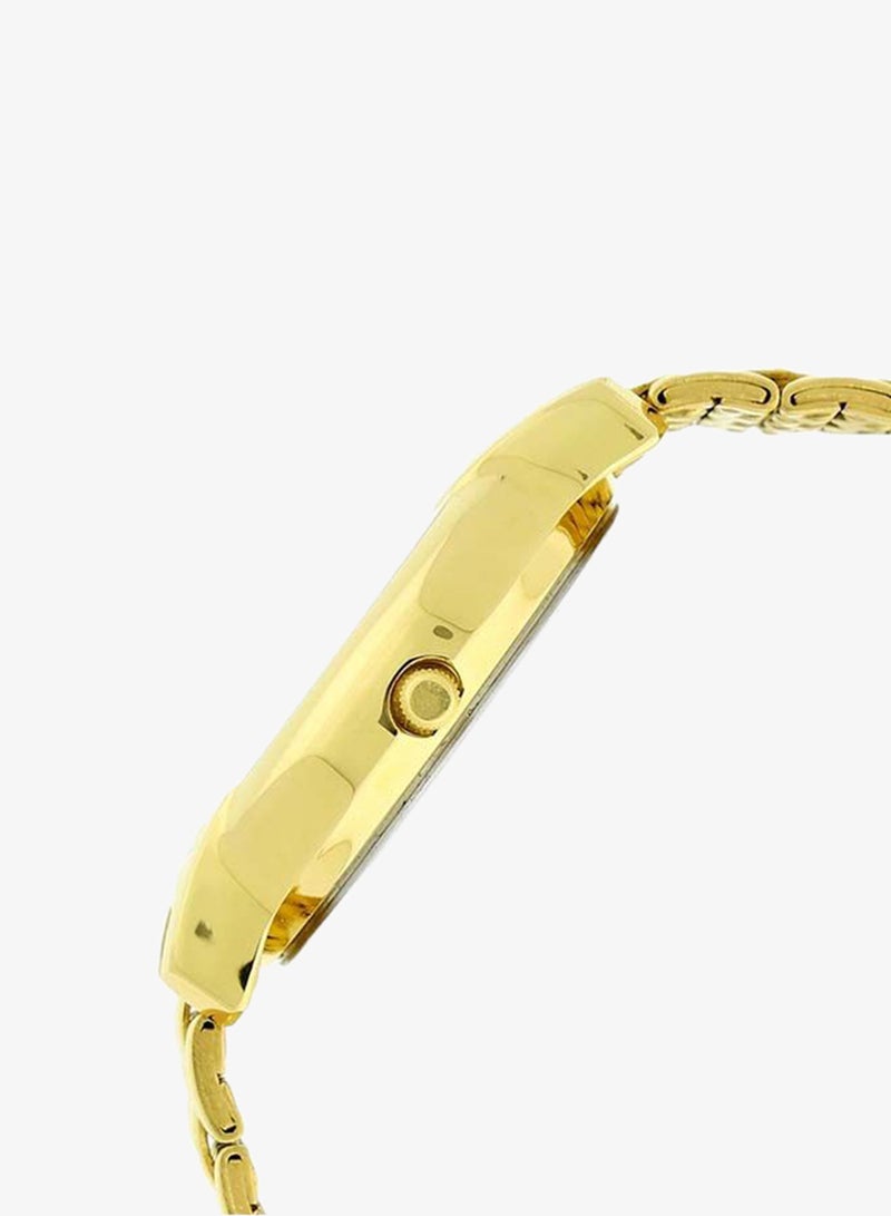 Sonata Round Shape Stainless Steel Analog Wrist Watch 7954YM01 - 37 mm - Yellow - Image 2