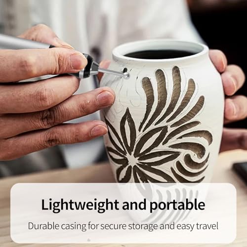 CBVCBV Wireless Engraving Pen Kit - Precision Tool for Artists & DIY | Engrave Jade, Wood, Metal, Polish Phone Chips | Smooth & Powerful with,engraver wood carving tool engraving machine！ (Silver + Black) - Image 3