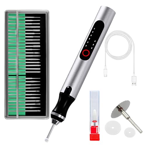 CBVCBV Wireless Engraving Pen Kit - Precision Tool for Artists & DIY | Engrave Jade, Wood, Metal, Polish Phone Chips | Smooth & Powerful with,engraver wood carving tool engraving machine！ (Silver + Black) - Image 1