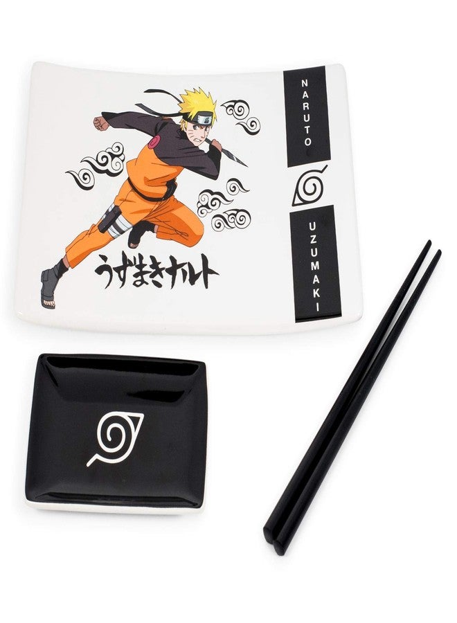 JUST FUNKY Naruto Shippuden 3-Piece Japanese Dinnerware Ceramic Sushi Set | Kitchen Set - Image 2