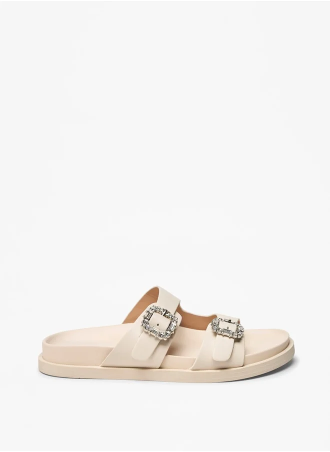 سيليست Women's Buckle Detail Slip-On Flat Sandals