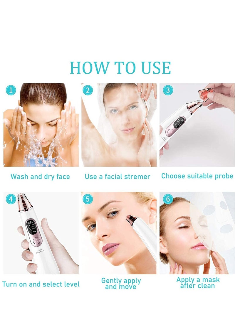 Generic - Blackhead Remover Pore Vacuum with 4 Replaceable Probes,USB Rechargeable ,Comedone Whitehead Extractor, LED Display, Upgraded Blue Light - Image 1