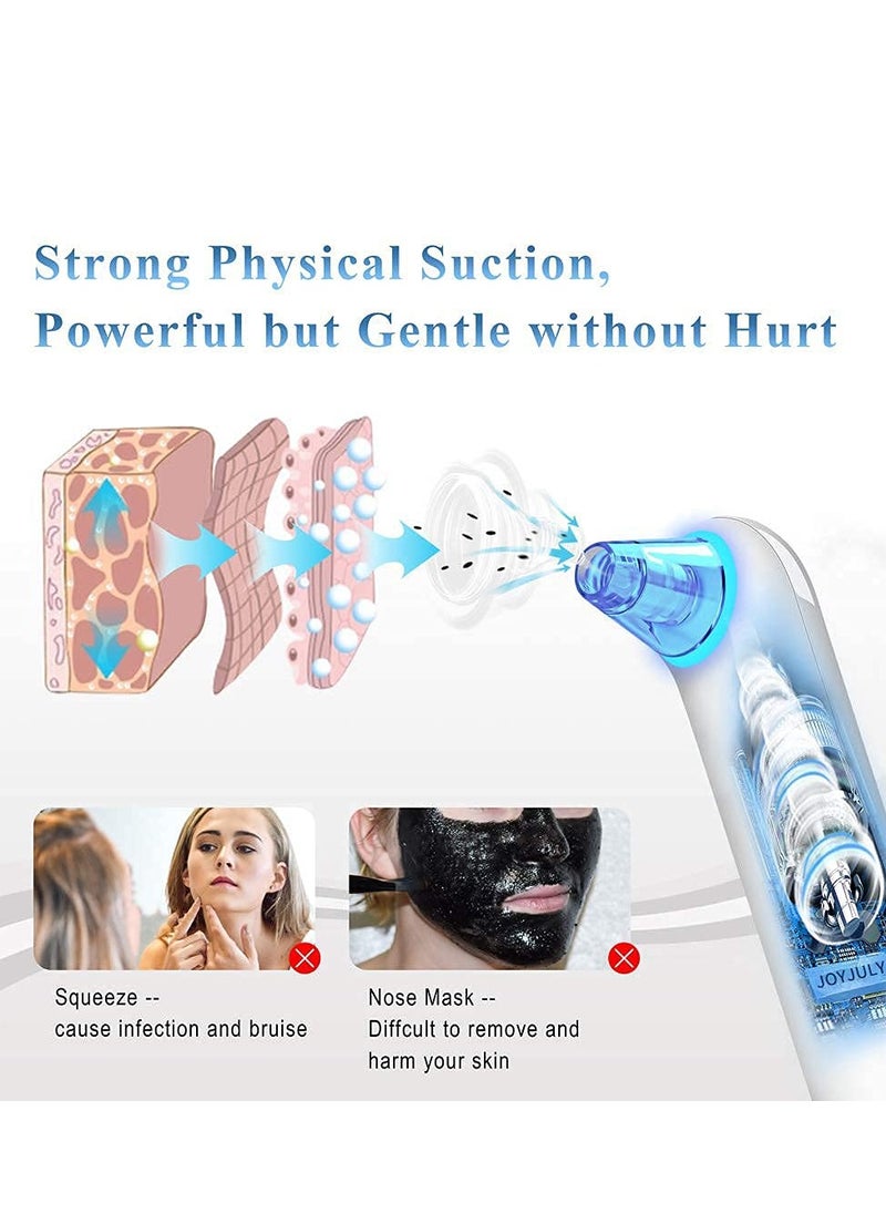 Generic - Blackhead Remover Pore Vacuum with 4 Replaceable Probes,USB Rechargeable ,Comedone Whitehead Extractor, LED Display, Upgraded Blue Light - Image 1