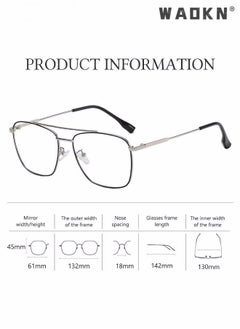 WAOKN Blue Light Blocking Glasses Blue Light Filter Computer Reading Gaming TV Phones Oversized Eyeglasses Fashion Anti Eyestrain Headache Eyewear Eyeglasses Anti Glare for Women Men Black Silver  - Image 5