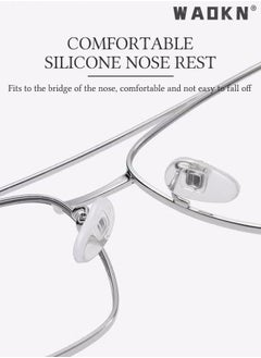 WAOKN Blue Light Blocking Glasses Blue Light Filter Computer Reading Gaming TV Phones Oversized Eyeglasses Fashion Anti Eyestrain Headache Eyewear Eyeglasses Anti Glare for Women Men Black Silver  - Image 3