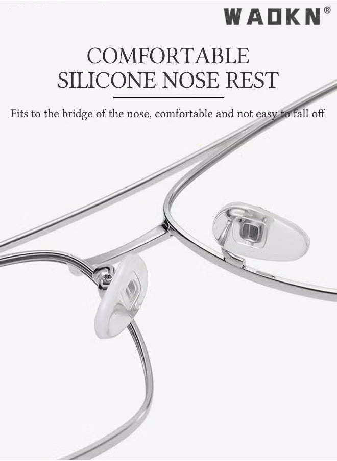 WAOKN Blue Light Blocking Glasses Blue Light Filter Computer Reading Gaming TV Phones Oversized Eyeglasses Fashion Anti Eyestrain Headache Eyewear Eyeglasses Anti Glare for Women Men Black Silver  - Image 3